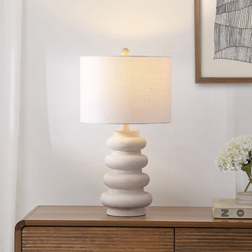 Juniper 26" Modern Minimalist Resin Stacked Ovoid LED Lamp